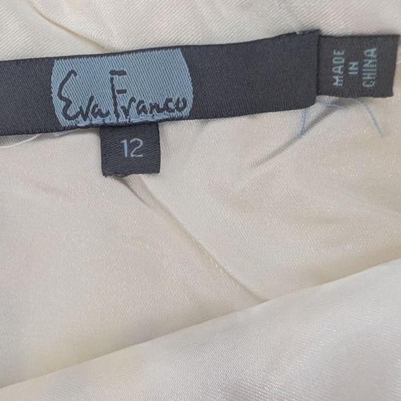 Anthropologie Eva Franco Floral‎ Embroidered Midi Skirt Cream Multicolor Sz 12 - Picture 8 of 10